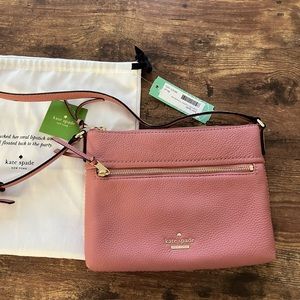 BRAND NEW Kate Spade pink leather crossbody bag with tags purse handbag